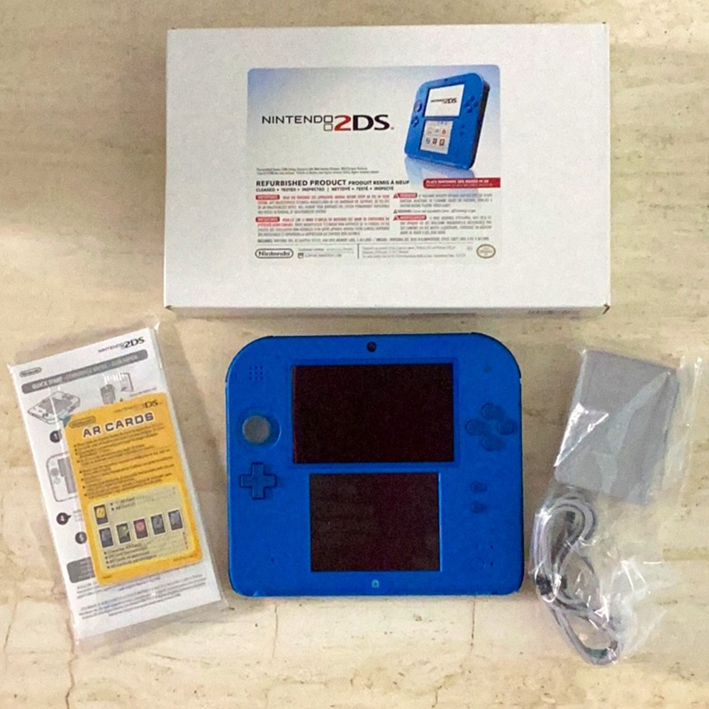 Nintendo 2DS Console Nintendo Factory Refurbished Blue & Black Handheld With Box